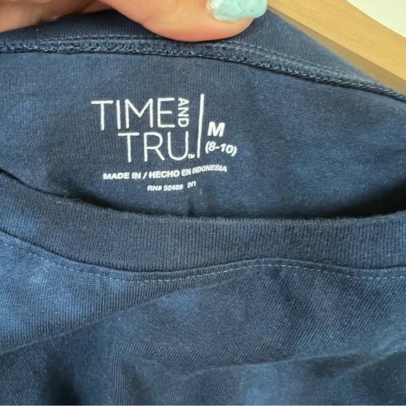 NWT Time And Tru Oversized Dark Navy Tye Dye T - Shirt / Pullover Sz M - Picture 7 of 15